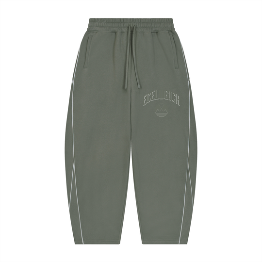 Unisex Piping Fleece Barrel Leg Sweatpants