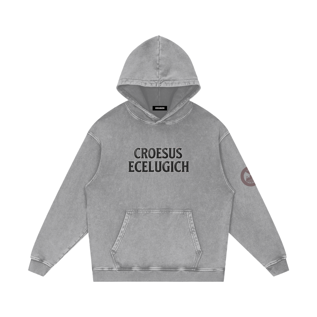 Snow Washed Loose Cotton Hoodie