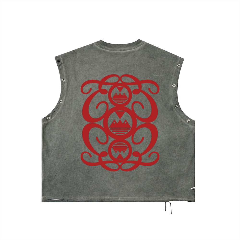 Distressed Grommet Eyelet Palazzo Albricci Perebrini Tank Top