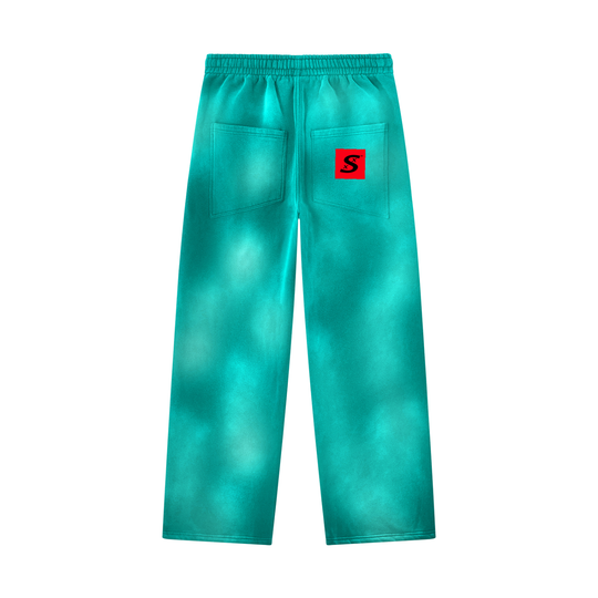 Unisex Sunfade Wide Leg Fleece Cloud Stacked Sweatpants