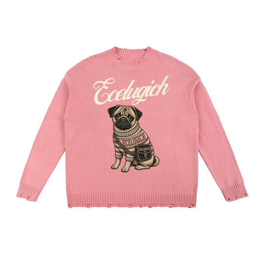 Vintage Washed Hand-Frayed Sweater
