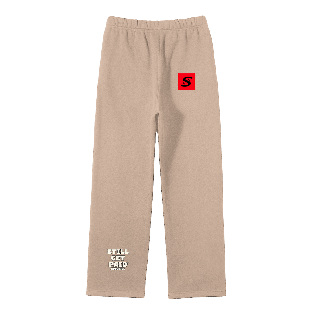 Unisex Solid Color Fleece Straight Leg Pants