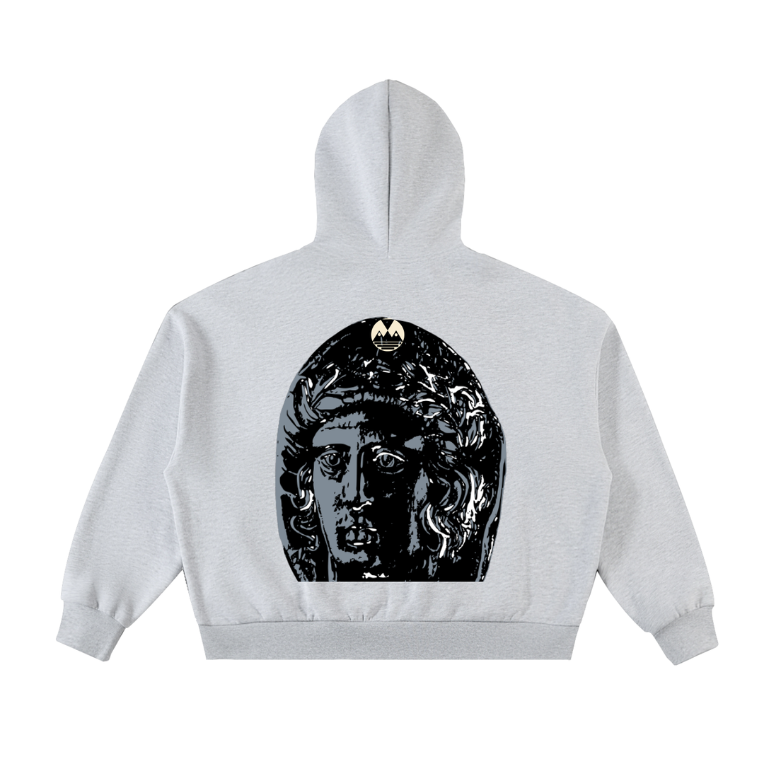 Fleeced Full-Zip Boxy Hoodie