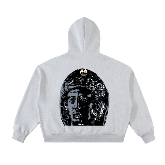 Fleeced Full-Zip Boxy Hoodie