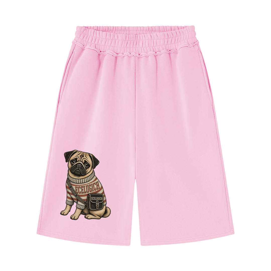 Unisex Raw Edge Fleece Shorts
