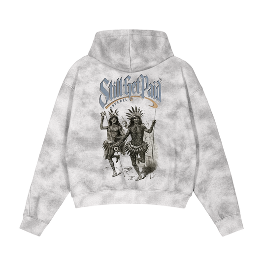Dirty Washed Zip-Up Fleece Hoodie
