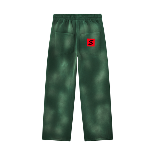 Unisex Sunfade Wide Leg Fleece Cloud Stacked Sweatpants