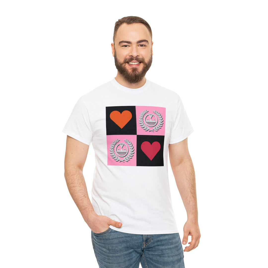 ECELUGICH Unisex Heavy Cotton Tee Box Hearts