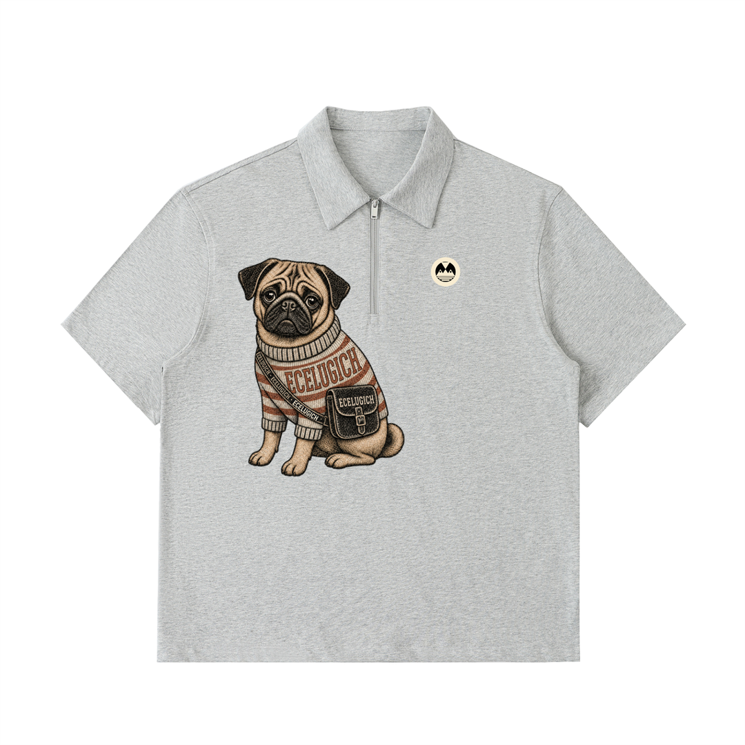 Half-Zip Cotton Polo Shirt