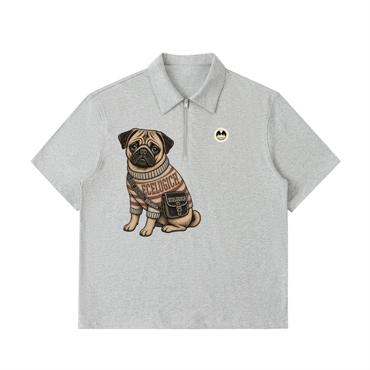 Half-Zip Cotton Polo Shirt