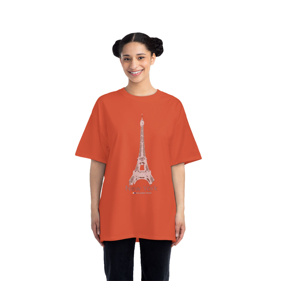 ECELUGICH® NEW YORK / EIFFEL TOWER UNISEX OVERSIZE TEE SHIRT