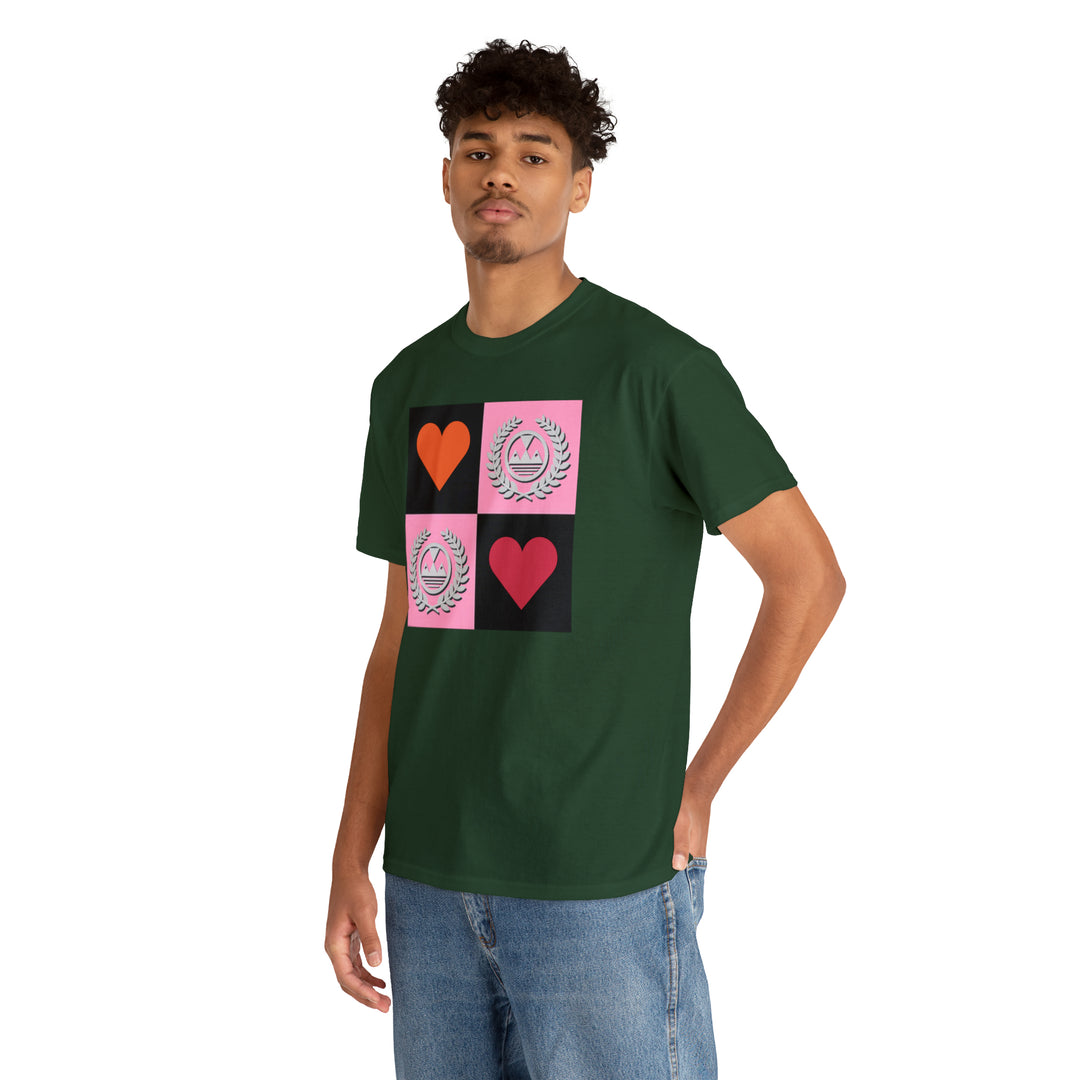 ECELUGICH Unisex Heavy Cotton Tee Box Hearts