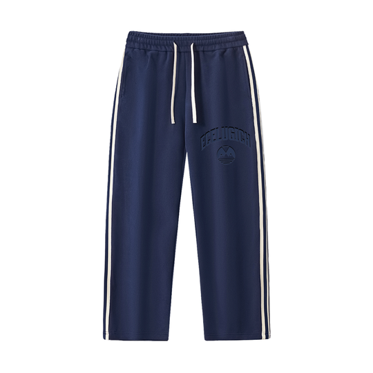 Contrast Side-Stripe Straight-Leg  Pants