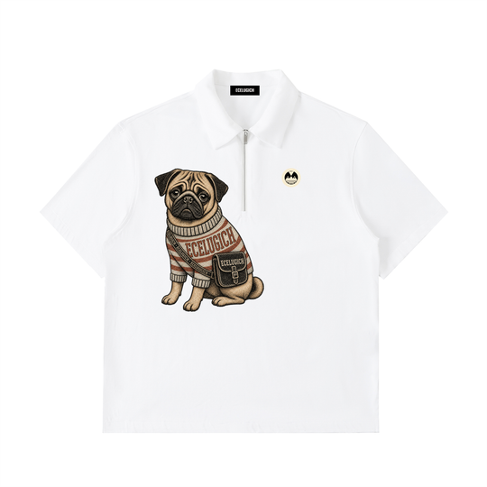 Half-Zip Cotton Polo Shirt