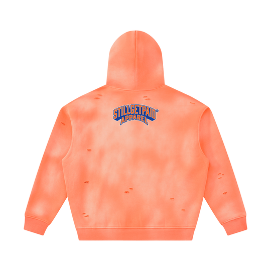 Unisex Sunfade Frayed Fleece Hoodie