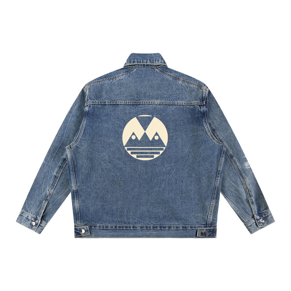 Vintage Wash Zip Up Denim Jacket