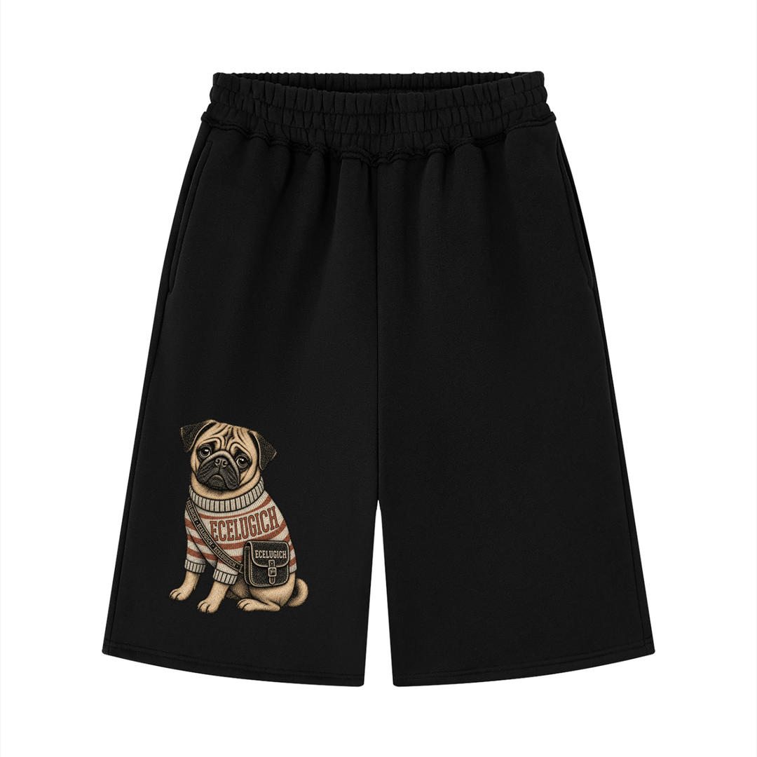 Unisex Raw Edge Fleece Shorts