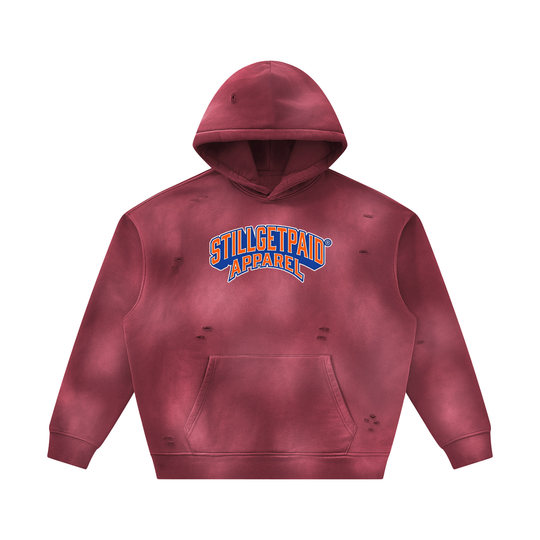 Unisex Sunfade Frayed Fleece Hoodie