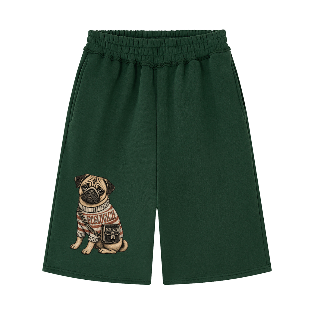 Unisex Raw Edge Fleece Shorts