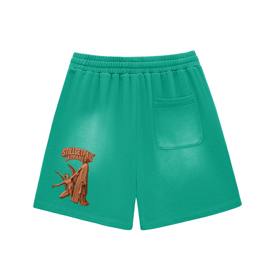 Sun-Fade Raw-Edge Penny Shorts