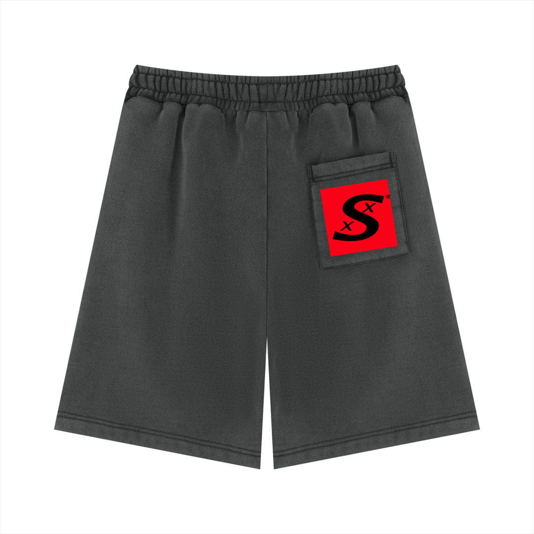 Unisex Vintage Wash Fleece Stacked Shorts