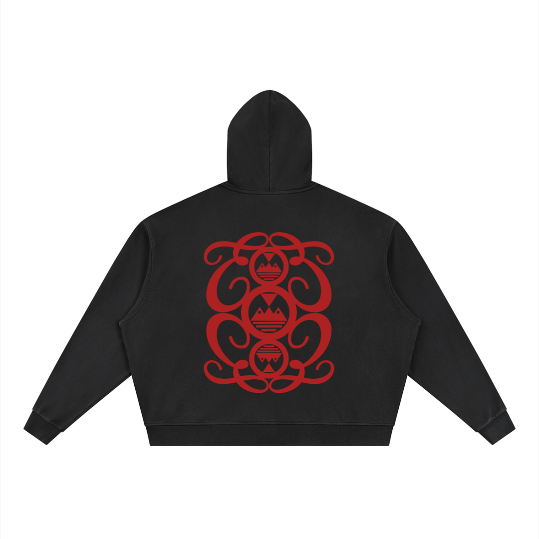 Palazzo Albricci Perebrini Unisex Vintage Wash Full Zip Boxy Hoodie