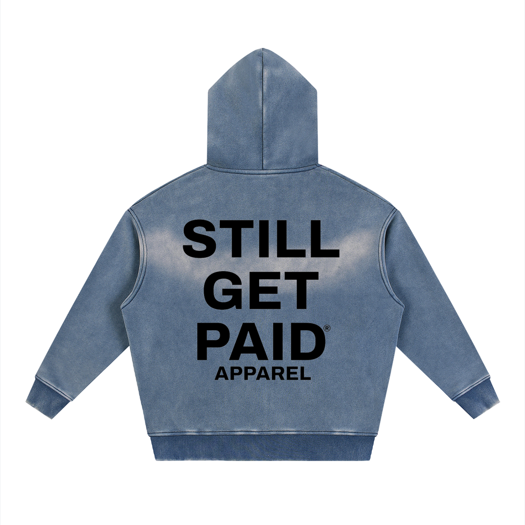 Sunfade Two-way Zipper Boxy Stacked Fleece Hoodie