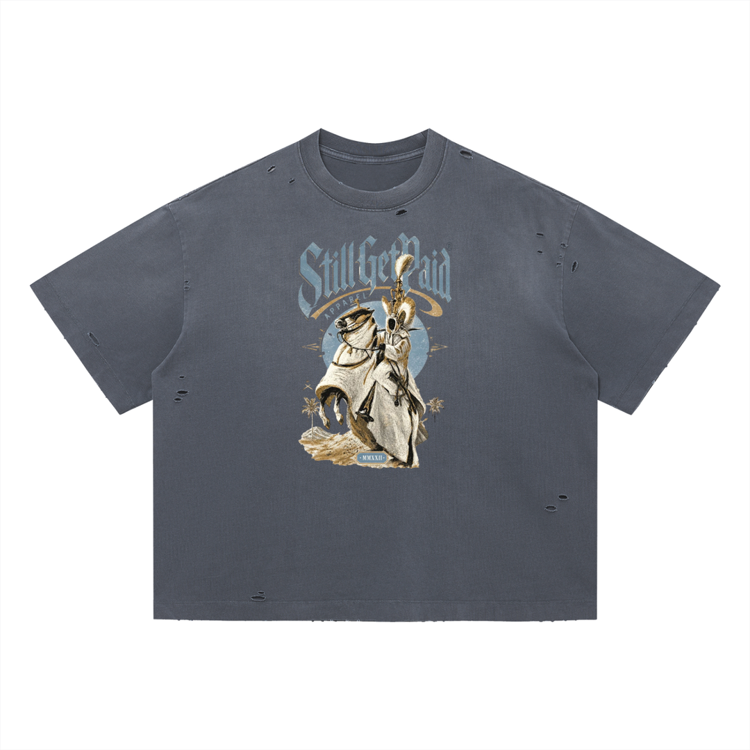 Vintage Washed Distressed Boxy Oversized T-Shirt