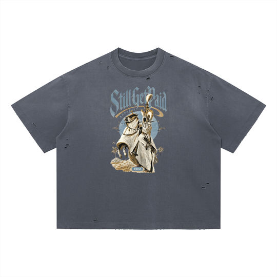 Vintage Washed Distressed Boxy Oversized T-Shirt