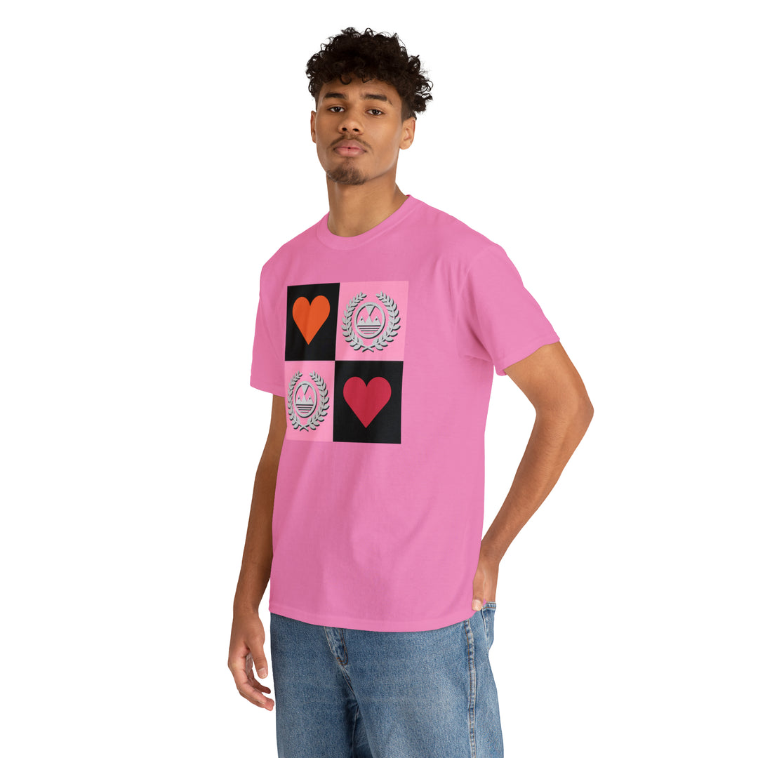 ECELUGICH Unisex Heavy Cotton Tee Box Hearts