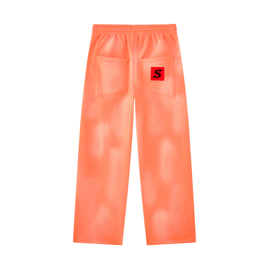 Unisex Sunfade Wide Leg Fleece Cloud Stacked Sweatpants