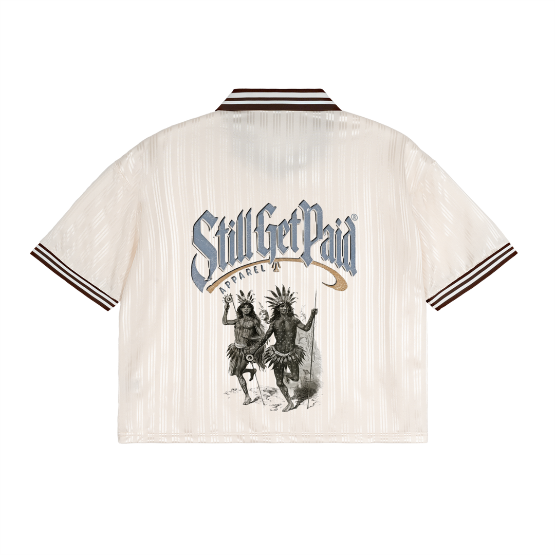 Contrast Stripes Polo Collar T-Shirt