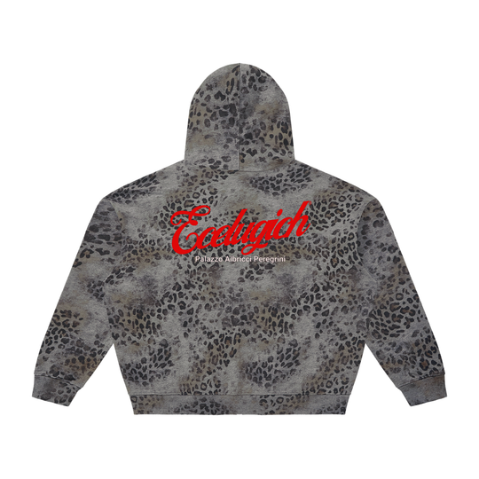 Unisex Vintage Wash Leopard Full Zip Palazzo Albricci Perebrini Hoodie