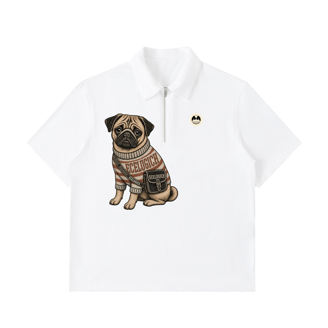 Half-Zip Cotton Polo Shirt