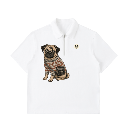Half-Zip Cotton Polo Shirt