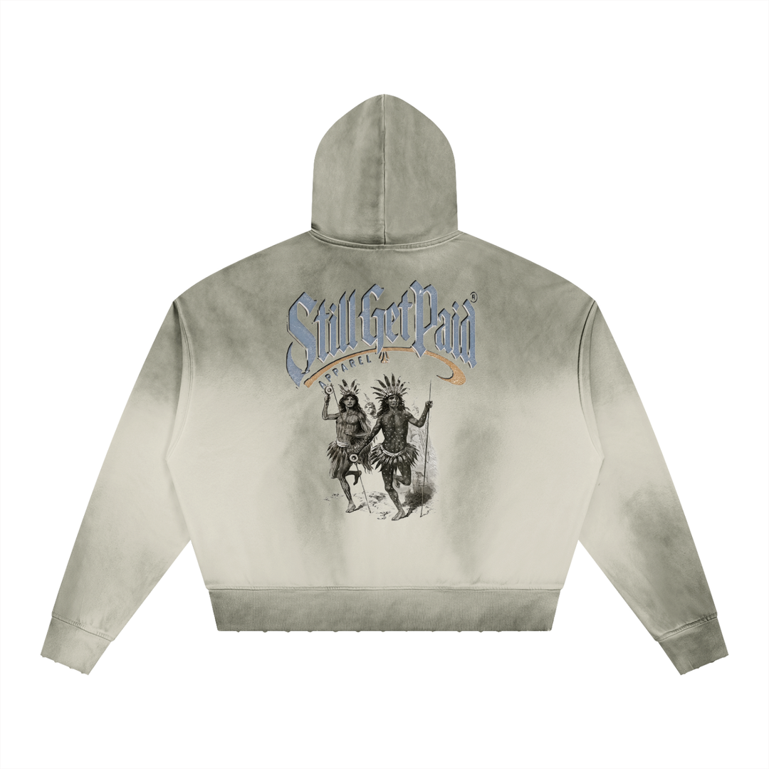 Unisex Sunfade Distressed Boxy Hoodie