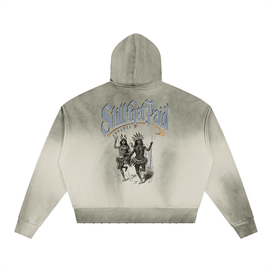 Unisex Sunfade Distressed Boxy Hoodie
