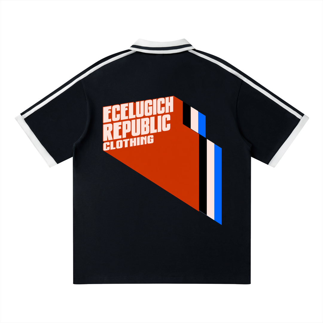 Unisex Contrast Piping Polo Shirt