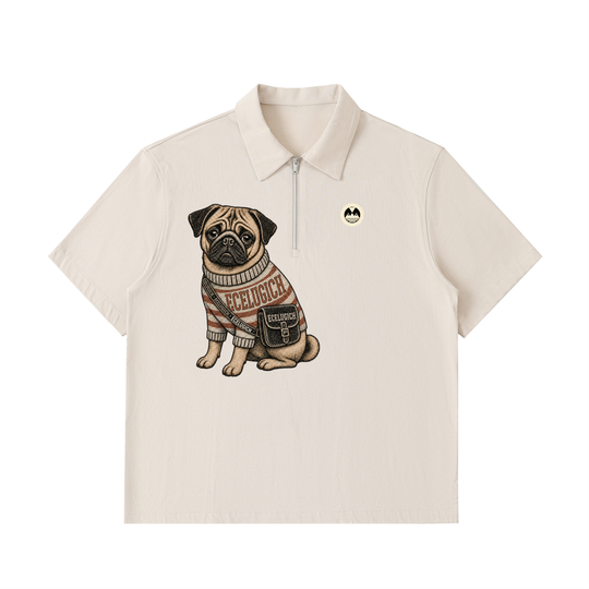 Half-Zip Cotton Polo Shirt