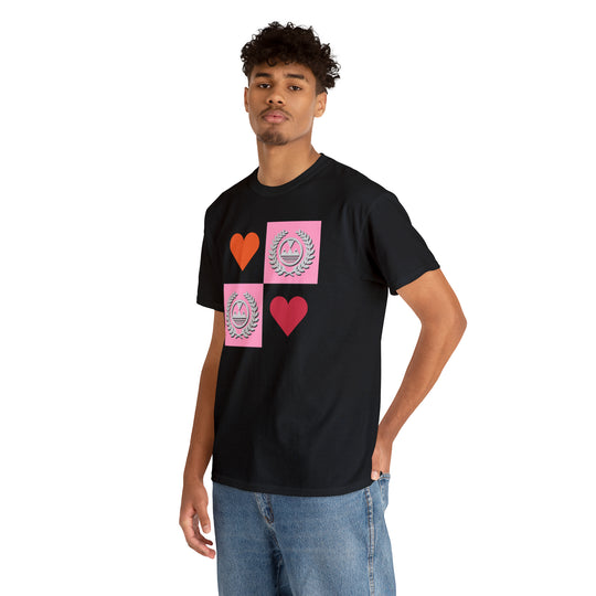 ECELUGICH Unisex Heavy Cotton Tee Box Hearts
