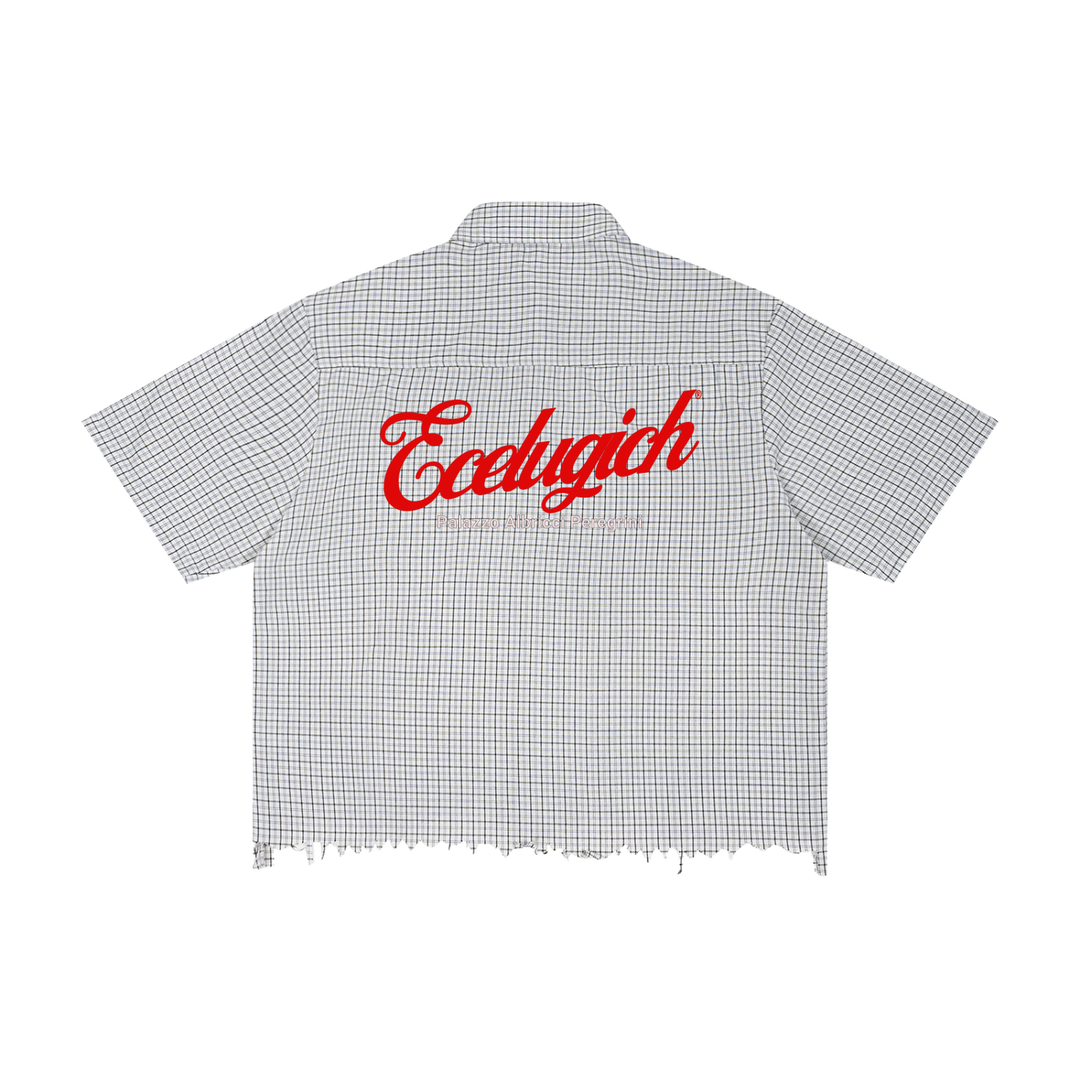 Unisex Distressed Plaid Boxy Palazzo Albricci Peregrini Shirt