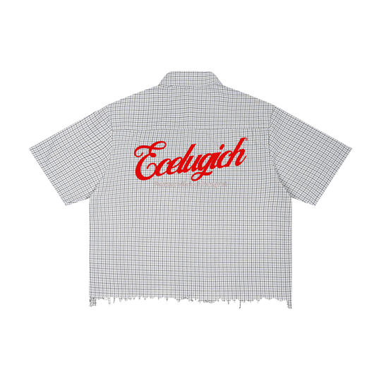 Unisex Distressed Plaid Boxy Palazzo Albricci Peregrini Shirt