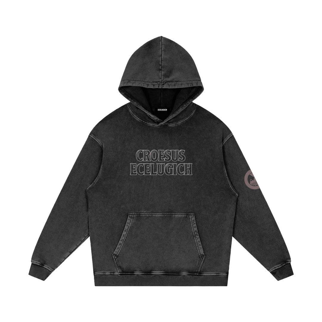 Snow Washed Loose Cotton Hoodie