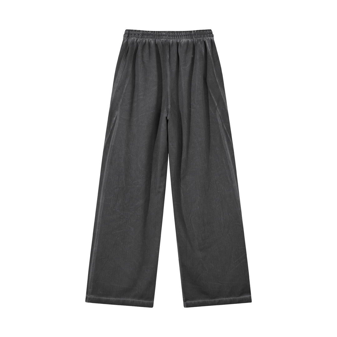 Unisex Vintage Wash Wide Leg Mesh Sweatpants