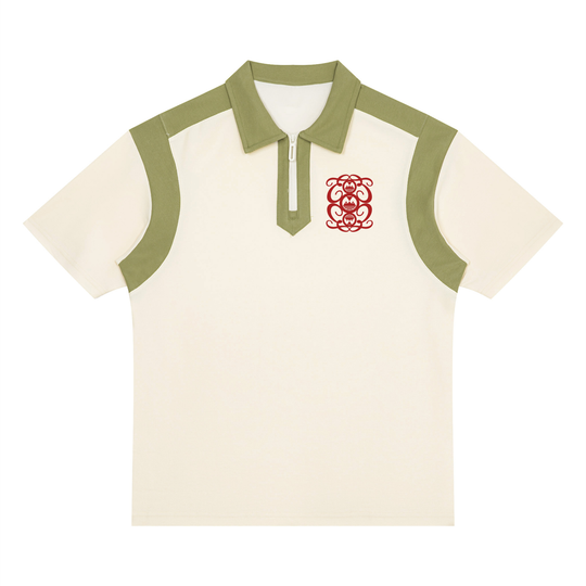 Unisex Color Block Quarter Zip Palazzo Albricci Perebrini  Polo Shirt