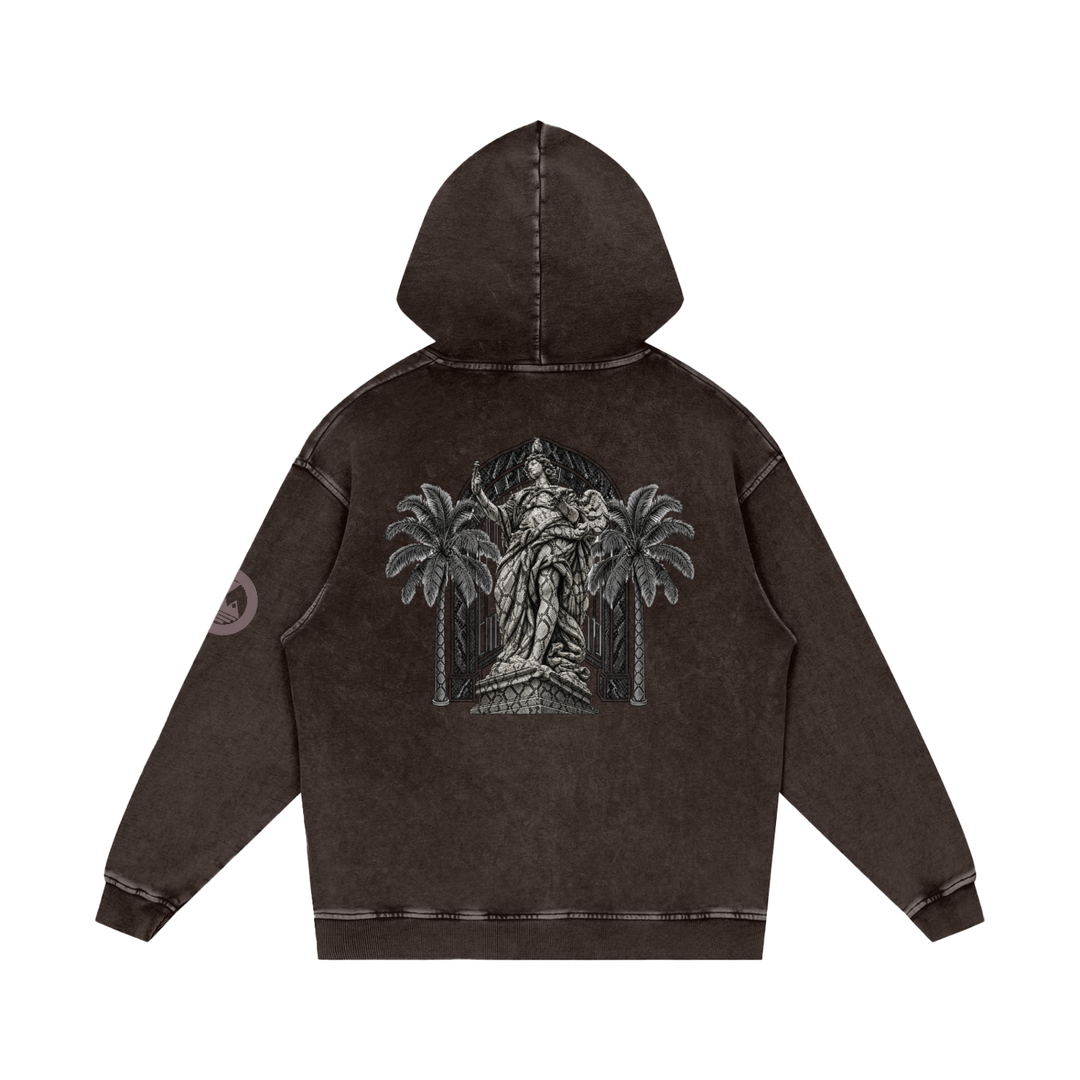Snow Washed Loose Cotton Hoodie