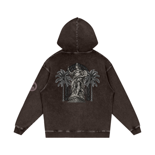 Snow Washed Loose Cotton Hoodie