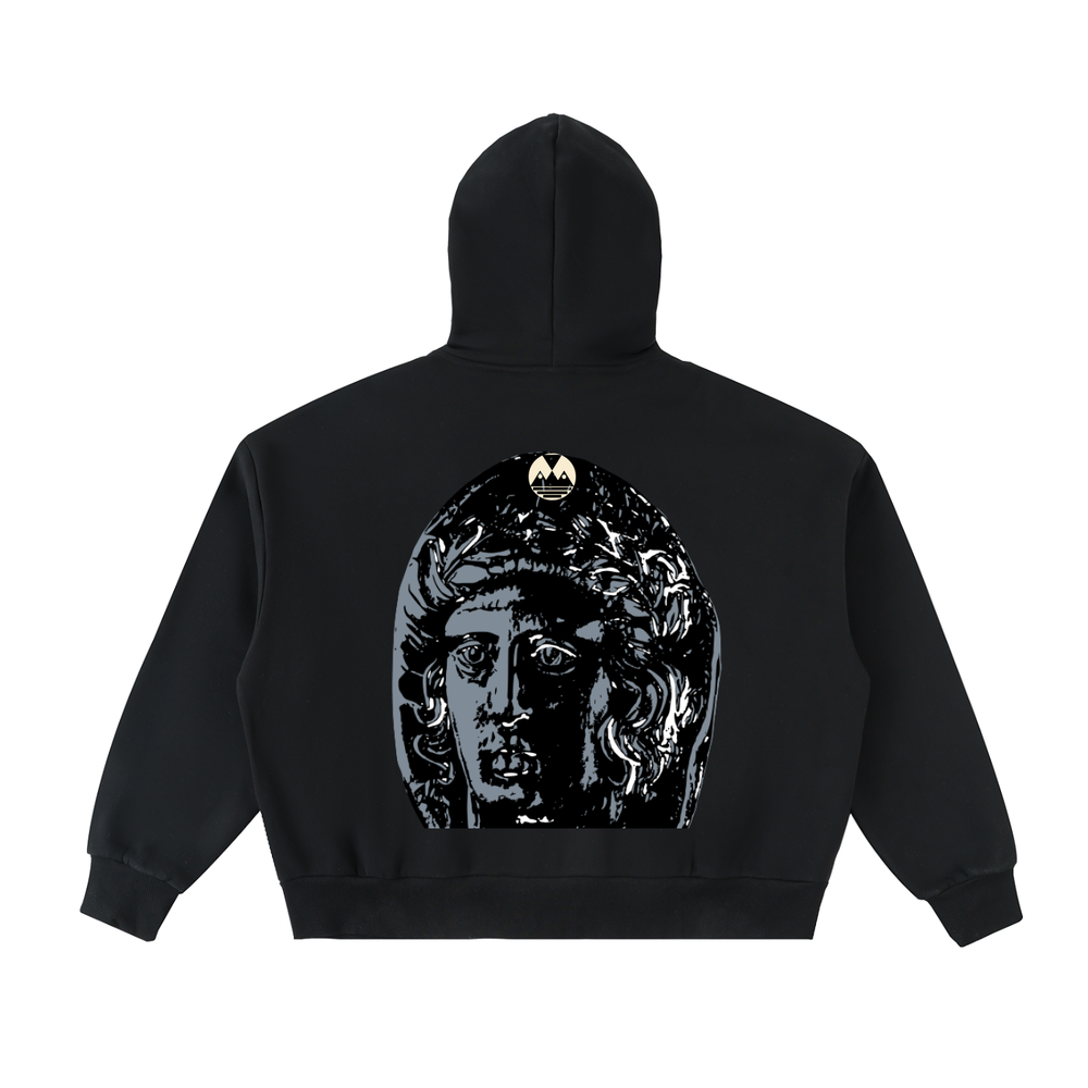 Fleeced Full-Zip Boxy Hoodie
