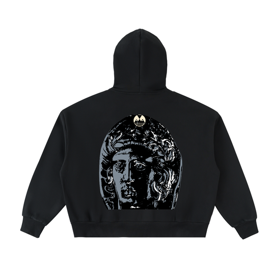 Fleeced Full-Zip Boxy Hoodie