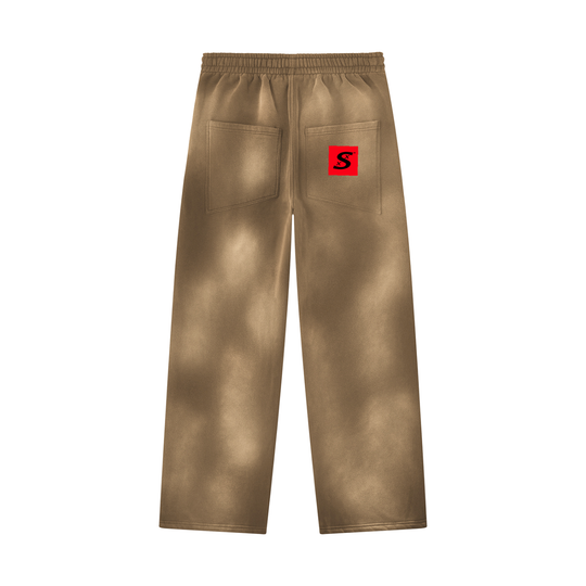Unisex Sunfade Wide Leg Fleece Cloud Stacked Sweatpants